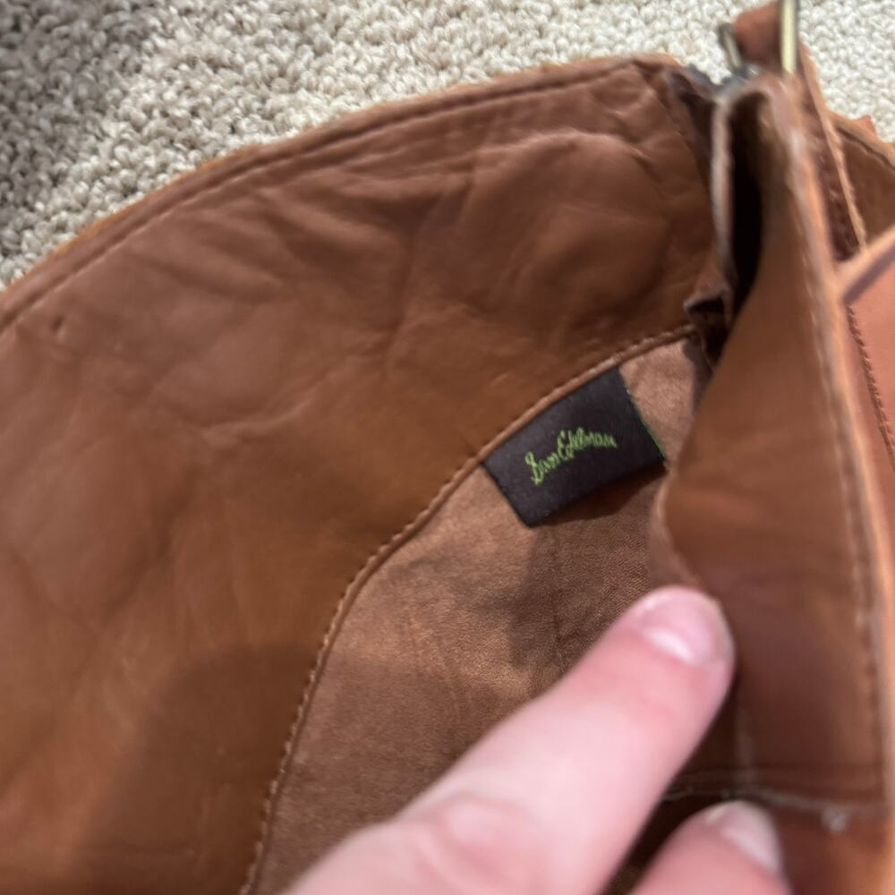 Sam Edelman Penny Tall Brown Leather Riding Boots Short Heel Women's Size 8.5 - Picture 12 of 16